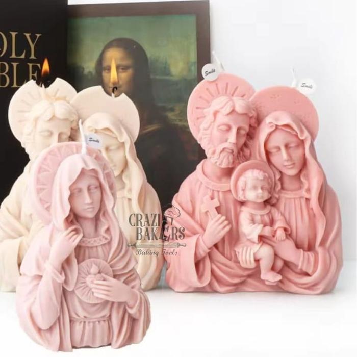 Cetakan Silikon Virgin Mary Bunda Maria Hati Kudus - Holy Family Keluarga Kudus Jesus Mary Joseph  3