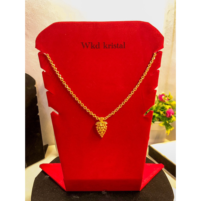 Kalung Liontin Anggur Cantik Warna Emas 24 Lapis Kristal