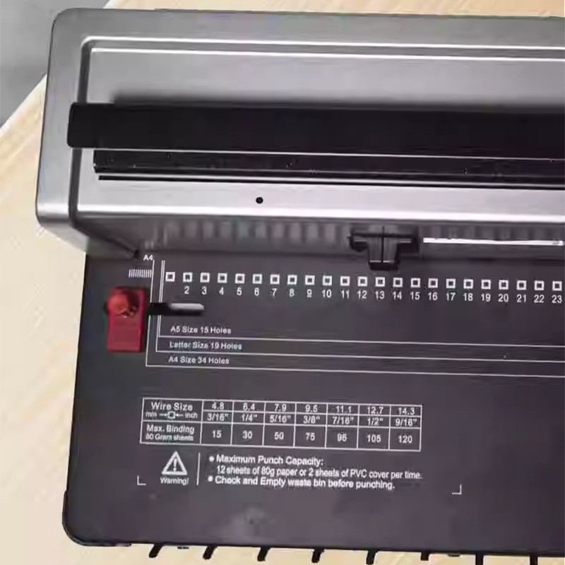 Coil Spiral Binng Machine Manual Book Maker 34Holes Binng 120 Sheets Punch Binder Adjustable Coil Bi