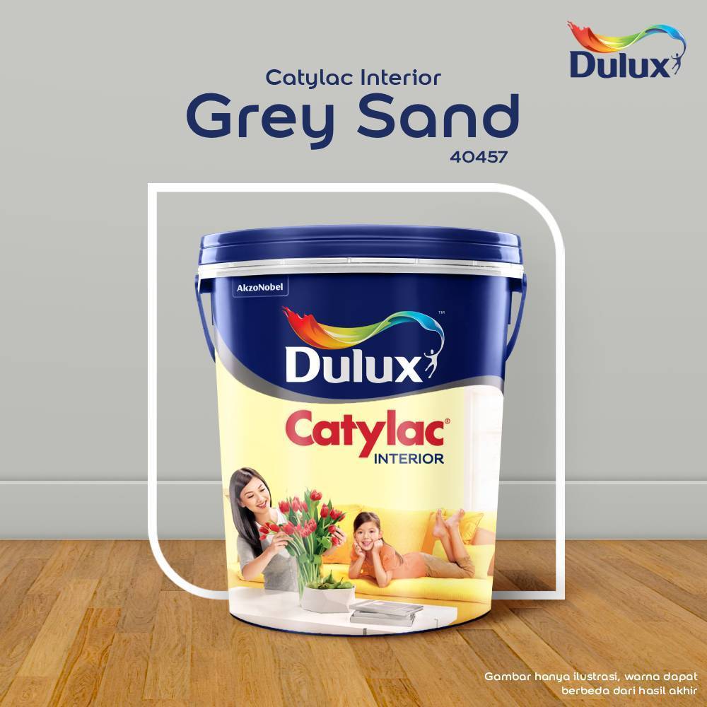 CAT TEMBOK GREY SAND DULUX CATYLAC INTERIOR -25 KG 40457 CAT TEMBOK DULUX CATYLAC