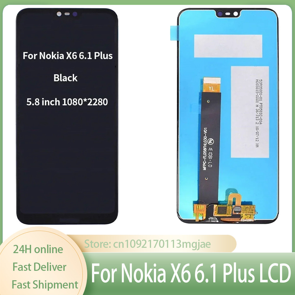 5.8“ Original LCD For Nokia 6.1 Plus X6 LCD splay Tou Screen gitizer Assembly Replacement For For No
