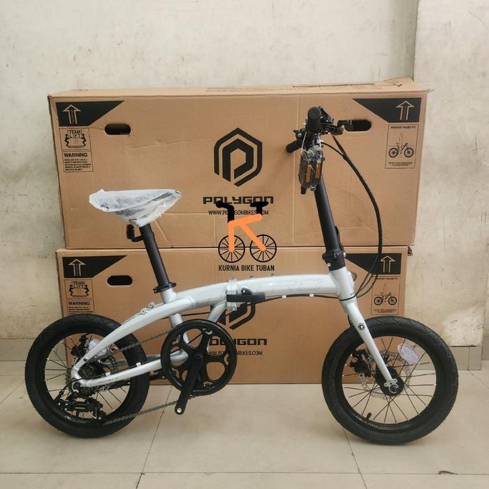 Sepeda Lipat 16 POLYGON METRO Folding Bike - Silver