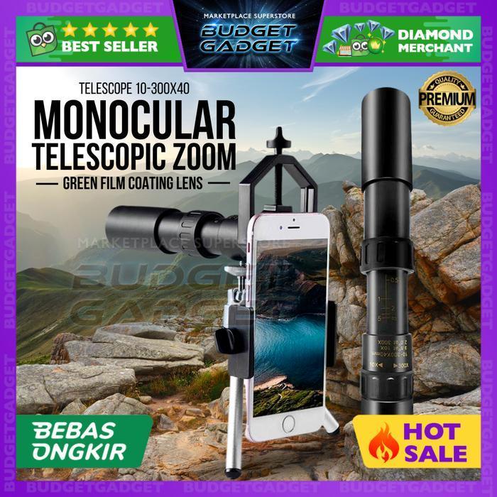 Nikula Monocular Telescope Teropong Teleskop Handphone 10-300x40 Zoom - Teropong saja