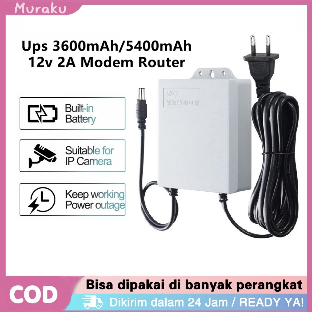Mini UPS 3600mAh/5400mAh 12V-2A Sumber Daya Tak Terputus UPS Kehidupan Baterai Kamera Pemantauan Lua