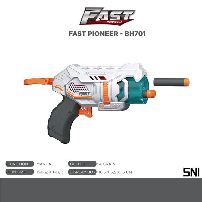 Fast Pioneer Manual Soft Bullet Gun Toy / Mini Glock 4 darts / Mainan Anak / Tembak Tembakan Peluru 