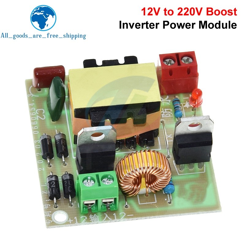 Modul Peningkat Daya 12V ke 220V 120W DC-AC, Modul Inverter Peningkat Daya, Modul Penguat Konverter 