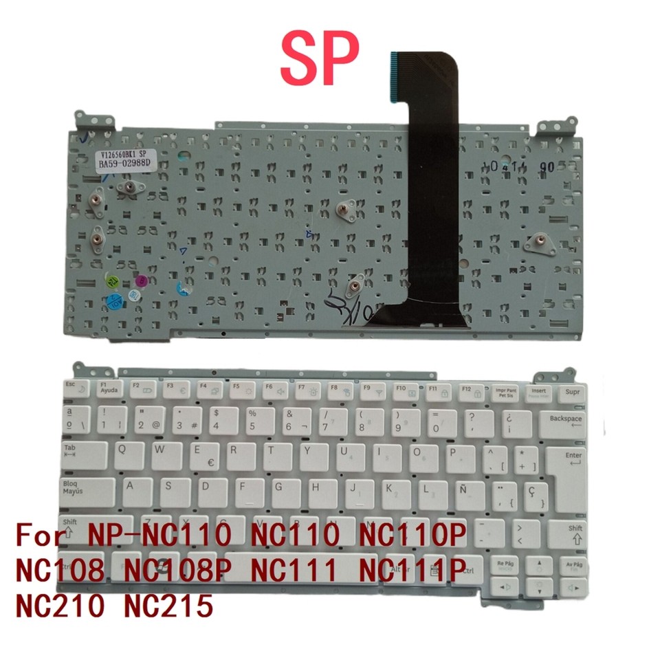 New Spanish Laptop Keyboard For Samsung NP-NC110 NC110 NC110P NC108 NC108P NC111 NC111P NC210 NC215 