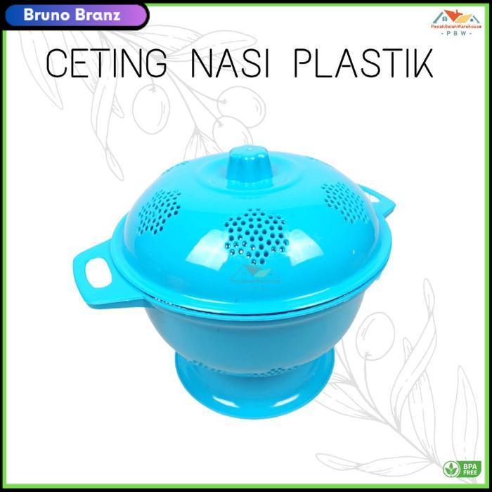 terlaris Tempat Nasi Tutup Vision/ Ceting Nasi Plastik/Sangku Nasi - Blue