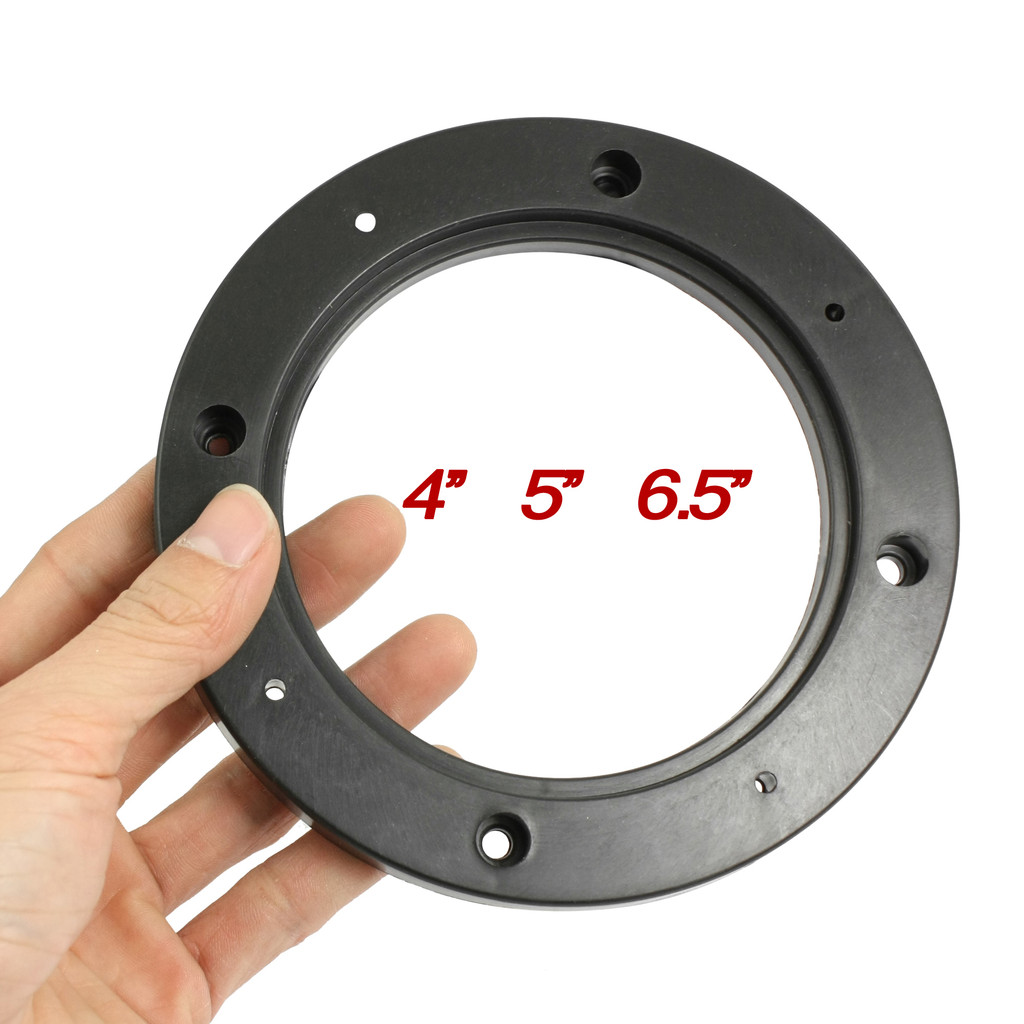 X Autohaux 2-4pcs 4 Inch 5 Inch 6.5 Inch Pelat Spacer Pemasangan Speaker Universal Berongga Hitam un