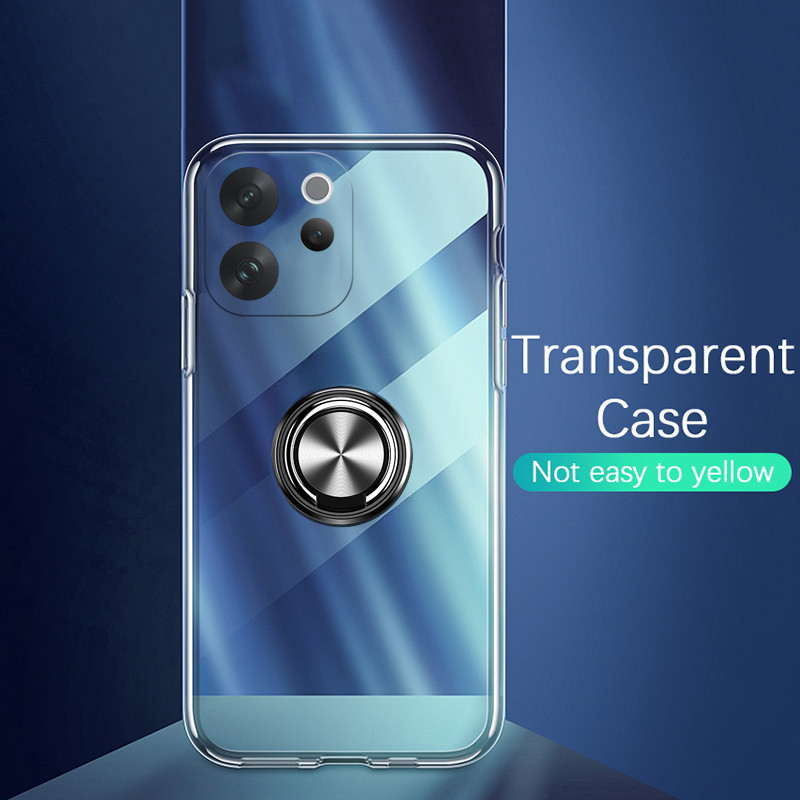 Untuk VIVO V70 VIVO Y11D VIVO Y05 case Ring Holder Phone Case Ultra Tipis Transparan Car Navigation 