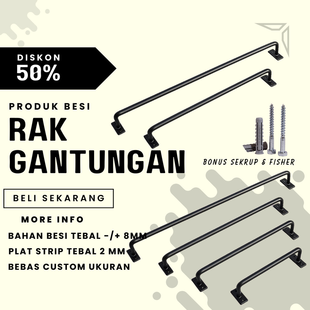 Gantungan Baju Dinding ,Gantungan Baju Besi Tembok, Dinding / Gawang Baju Tembok