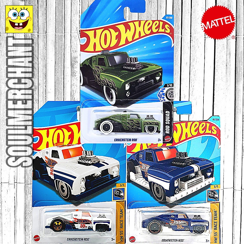 HOT WHEELS ERIKENSTEIN ROD BIRU PUTIH HOTROD ORIGINAL