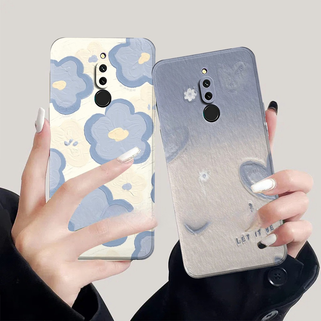 Softcase Redmi 8 / 8a Pro / 5 5+ Plus - Motif Bunga Biru Cute - ProCamera Lentur