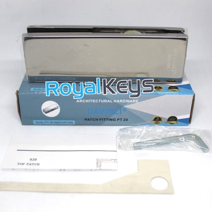 Patch Fitting Davinci PT 20 Penjepit Engsel Pintu Kaca Atas