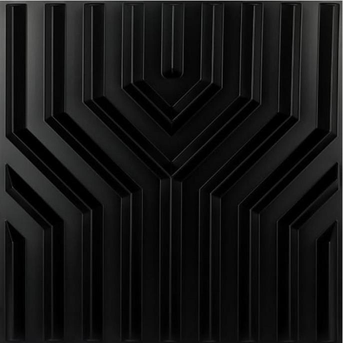 Wallpanel 3D PVC Wall Panel Dinding Warna Hitam / Silver /Gold 50x50cm - Manhatan Hitam