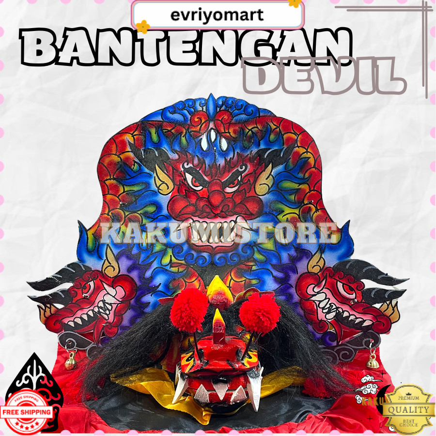 TERLARIS Barongan Devil Motif Naga Brongan Pentas Premium Barongan Caplokan Kayu EVR