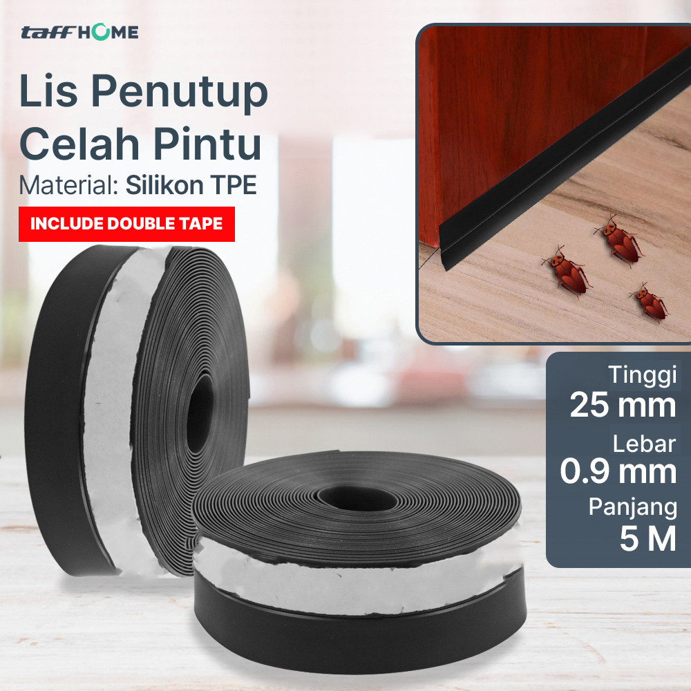 Lis Penutup Celah Pintu Penghalang Debu Door Bottom Seal 25mmx5M - Penutup Bawah Pintu Anti Serangga