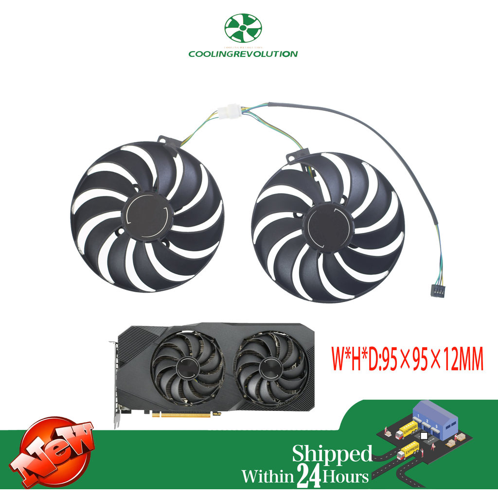 T129215SU FDC10U12S9-C DC12V 0.45AMP Graphics Card Fan for ASUS Dual Radeon RX5500XT RX5600XT RX5700