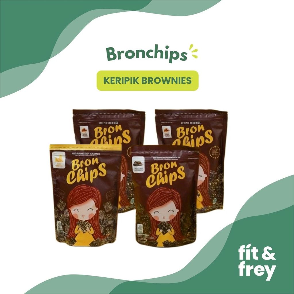 BRONCHIPS Keripik Brownies 60g - Chocochip / Keju / Kacang / Moccachino - Bron Chips - Bronis Kering