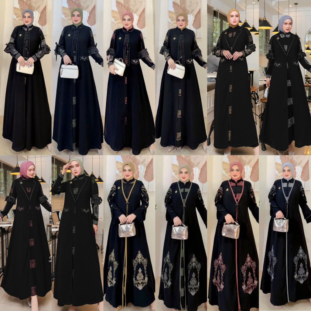 BALABO JETBLACK ABAYA SERIES BY BALABO READY SIAP KIRIM