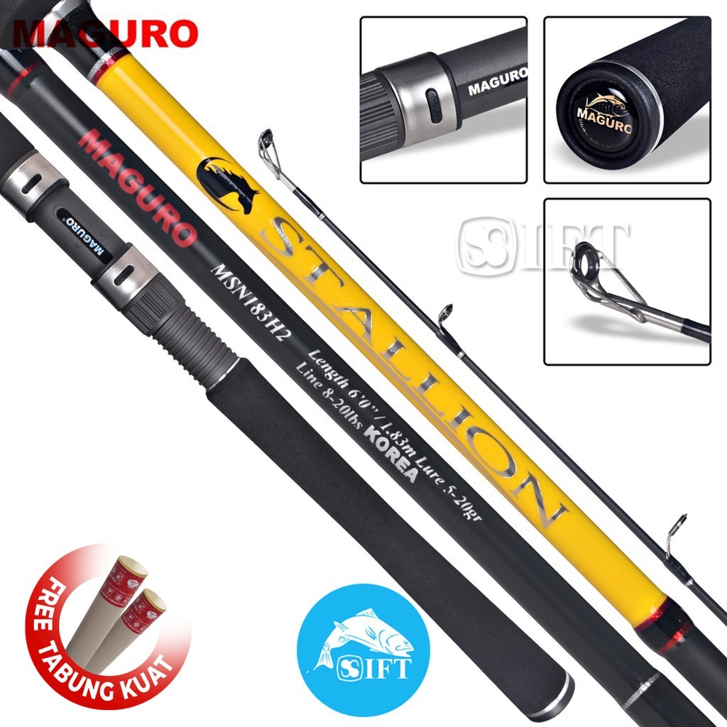 Joran Popping MAGURO STALLION | Full Fuji + Seat | Casting Laut 168 183 213