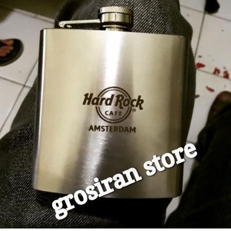 botol minum gepeng termos Tumer unik stainless hard rock cafe custom