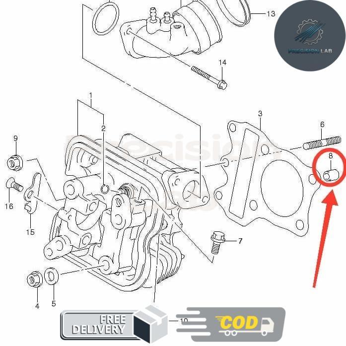 04211B11129N000 Pin Dowel Boss Cylinder Head Suzuki Skywave Original