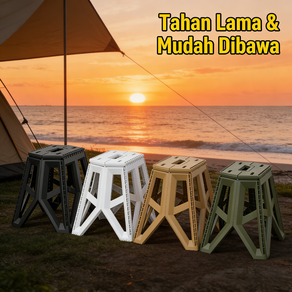 Kursi Lipat Jumbo Portable Kuat Tahan Beban 150kg Kursi Camping Outdoor Anti Air Praktis