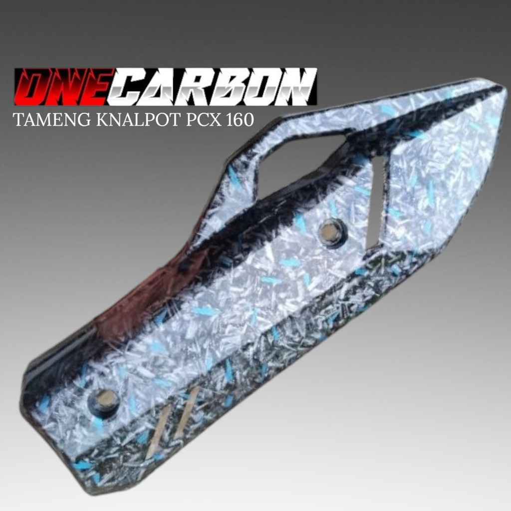 Forged Biru tutup tameng knalpot pcx160 vario160 ONECARBON VARIASI27