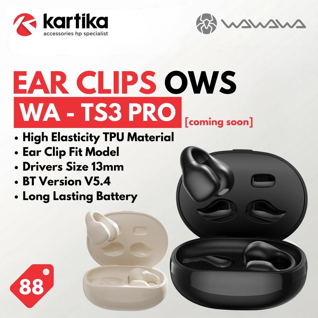 WAWAWA WA-TS3 PRO Ear Clips OWS Wireless Bluetooth 5.4 Earphone Open Ear Sport TWS Anti Lepas