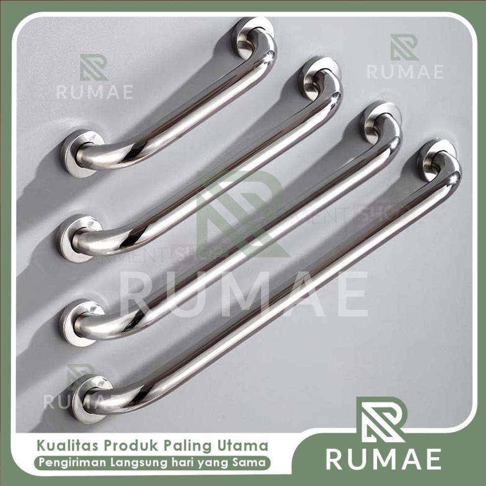 RUMAE Handle Pegangan Kamar Mandi Stainless Steel Untuk Pintu Kaca Tangga Bathtub Safety Bar Penyang