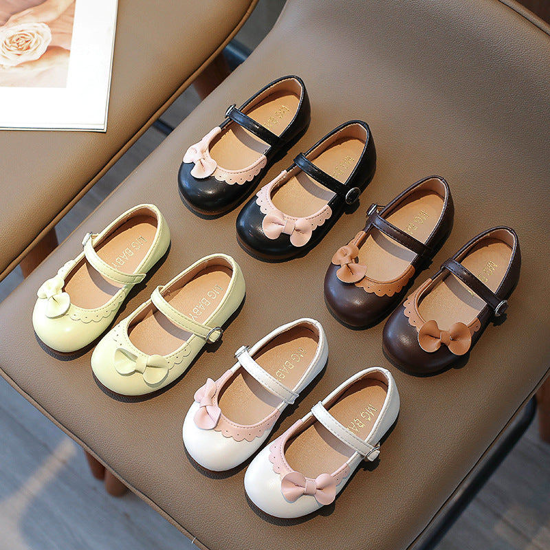 [381279 Size 21-35] - Sepatu Flat Slip On Bow Shoes Anak Perempuan Cewek - Motif Bow Knot Soft-Soled