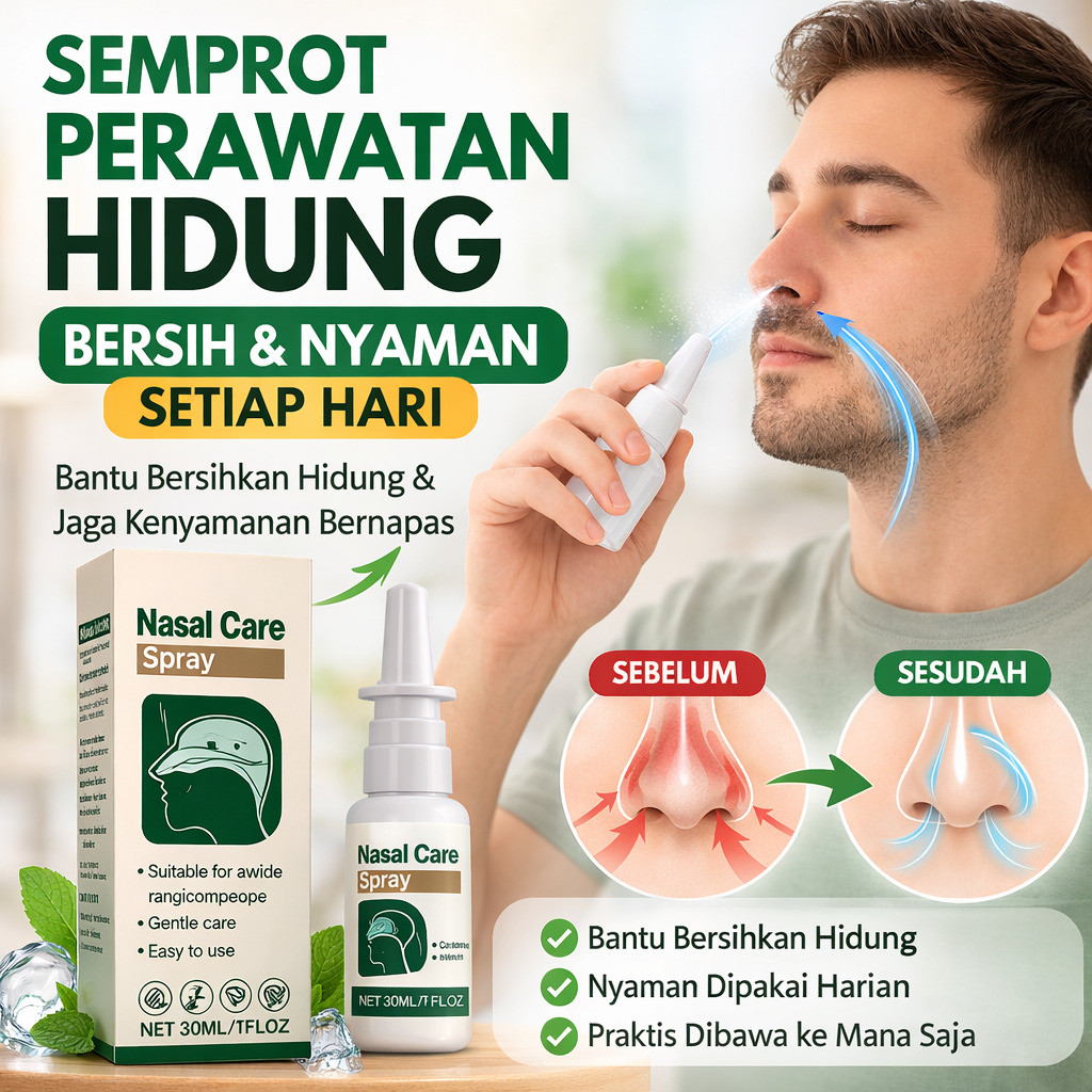 Semprotan Perawatan Hidung / Meredakan Hidung Tersumbat Dengan Cepat / Cocok Untuk Gejala Seperti Si