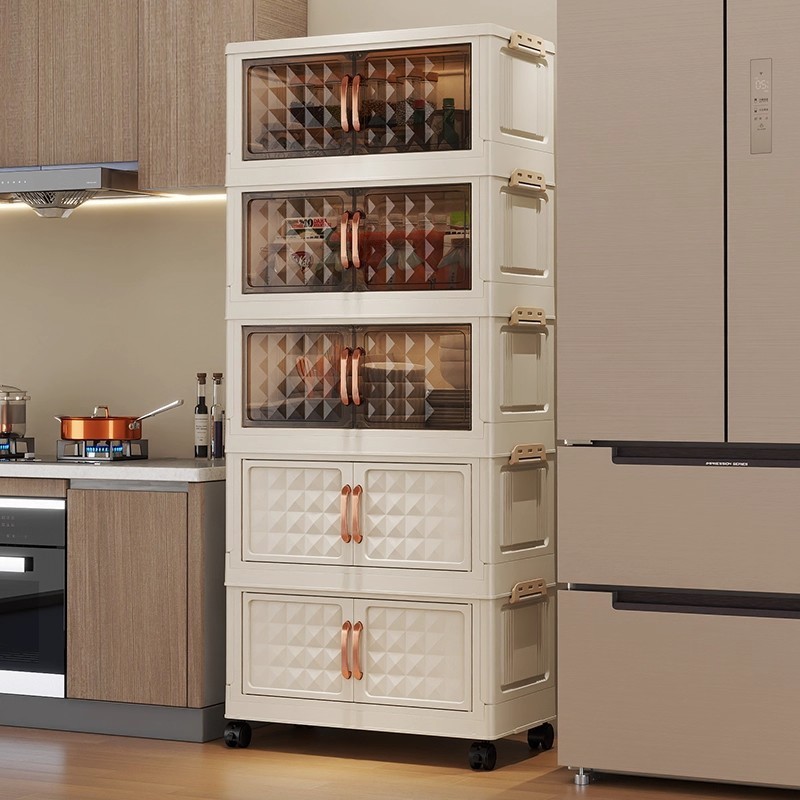 Lemari Penyimpanan Lipat/Kabinet Dapur Lipat Multilayer/Lemari Serbaguna Lipat untuk Rumah/Lemari Ba