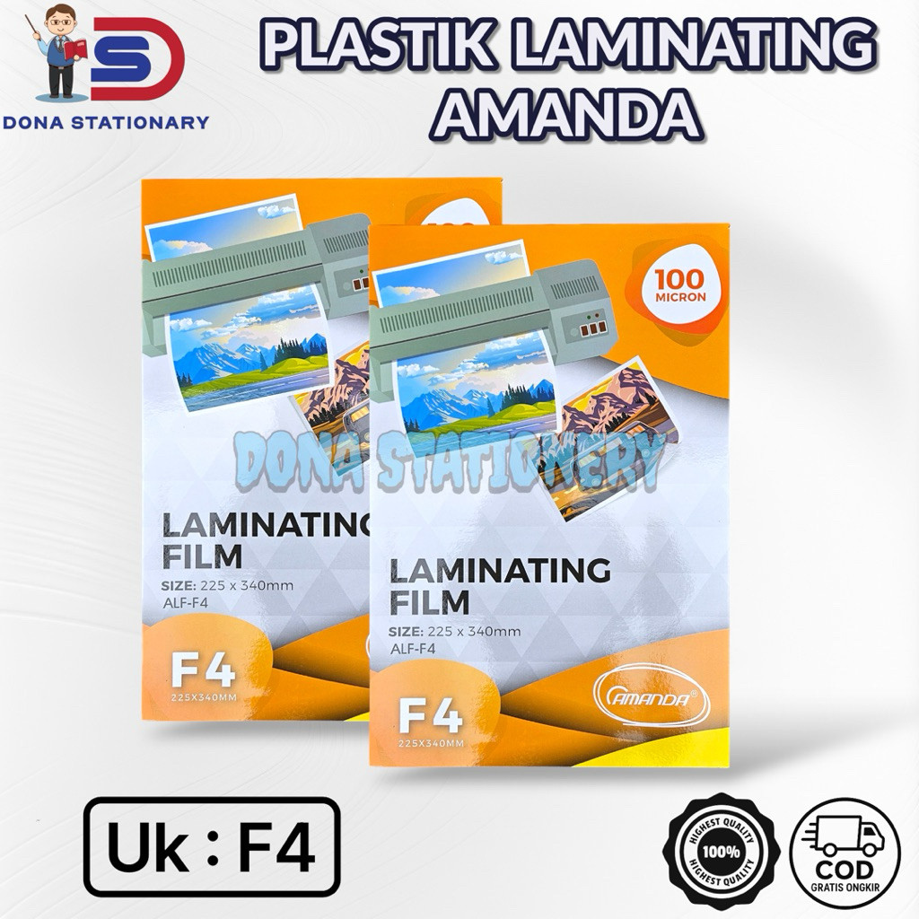 READY AMANDA Plastik Laminating A3 / Plastik Laminating F4 Folio / Plastik Laminating A4 / Laminatin