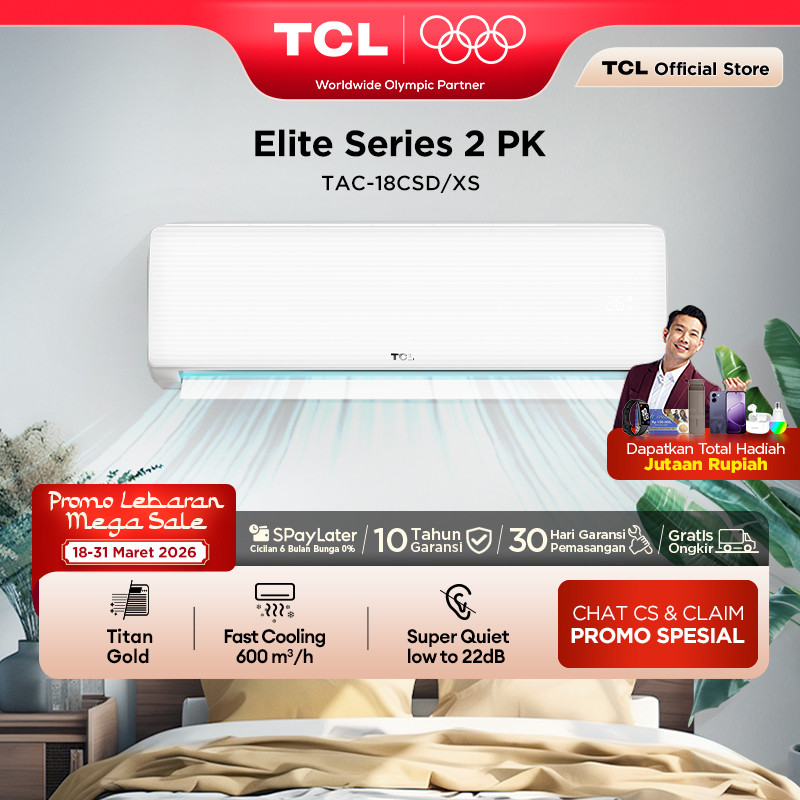 TCL AC TAC 18 CSD/XS 2 PK AC [INDOOR + OUTDOOR ONLY] - Free Pemasangan Jabodetabek - Titan Gold - Lo
