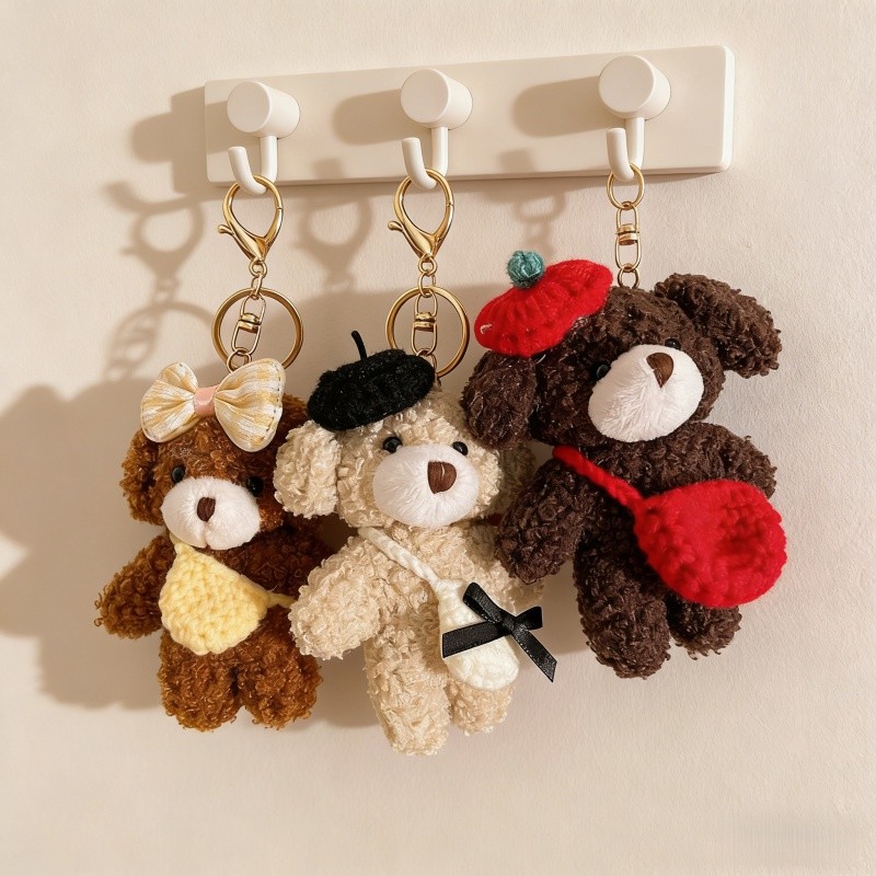 Gantungan Kunci Beruang Kecil/Boneka Beruang Mewah Liontin/Boneka Tas Koleksi Imut/Gantungan Tas Ber