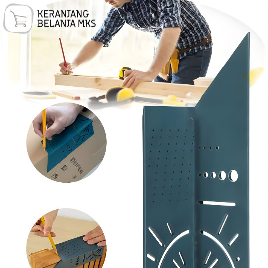 Penggaris Mark Line Measuring Gauge T-Type Ruler 90 Degree