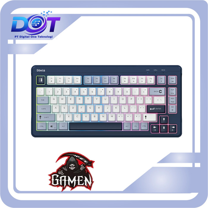 GAMEN GK210 BLUE Keyboard Gaming Membrane PBT Keycaps RGB Lightning Anti Ghosting 26 Keys TKL