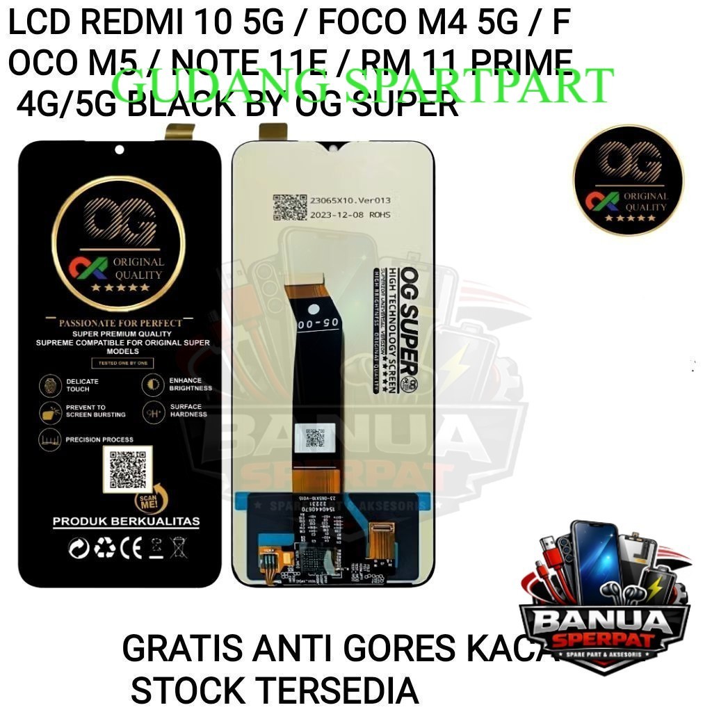 LCD REDMI 10 5G/FOCO M4 5G/FOCO M5/REDMI NOTE 11E 4G/5G/REDMI 11 PRIME ORIGINAL BLACK BY OG SUPER