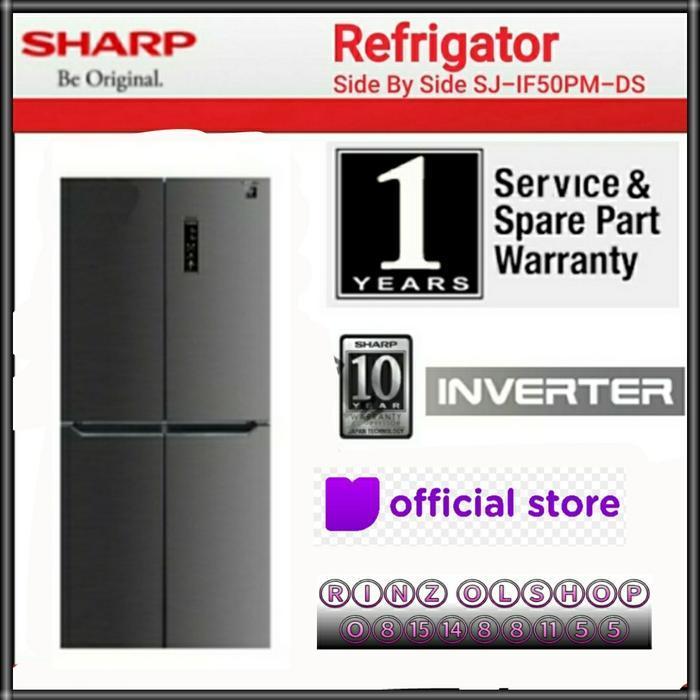 Grosir KULKAS SHARP SJ-IF50PM-DS INVERTER 4 PINTU PLASMACLUSTER SJ-IF50PMSD - hitam