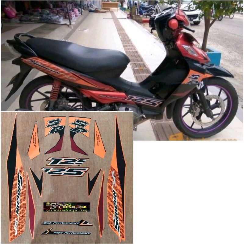 Striping Original Suzuki Shogun SP 125 oren tahun 2009 2010