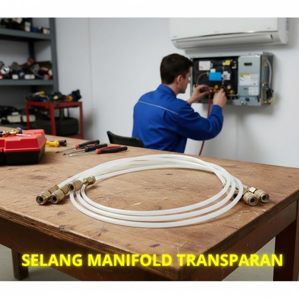 SELANG MANIFOLD GAUGE NYLON TRANSPARAN freon ac R22 R134a R502 R410a RUMAH MOBIL