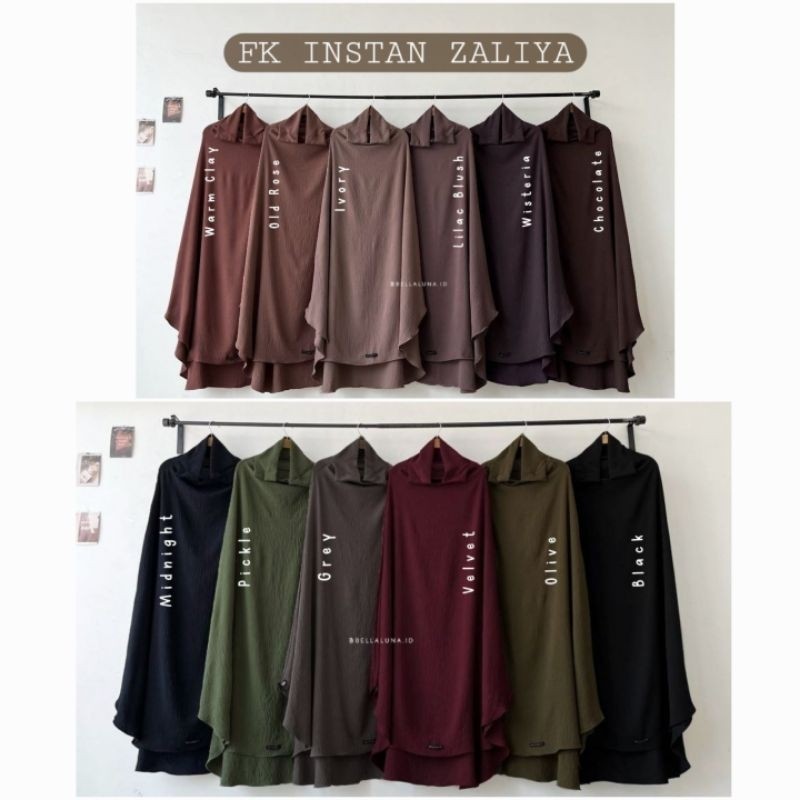 =Hijab Terlaris= FK INSTAN ZALIYA by Bellaluna / French Khimar Long bahan Zarra Airflow / FK Jumbo