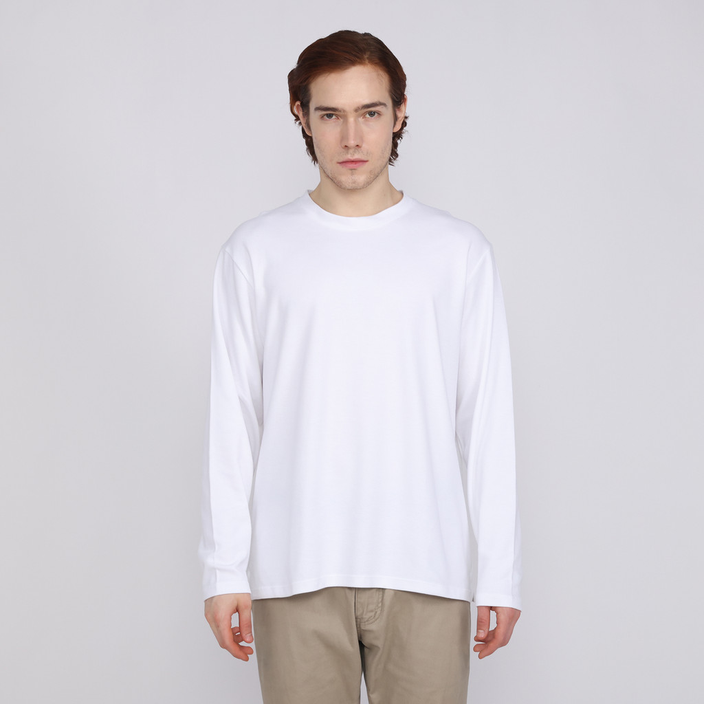 LARUSSO Kaos Modal Tencel Tee Lengan Panjang - White