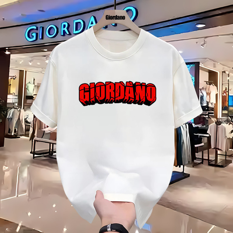Giordano T-Shirt Pria Original Casual Streetwear Cotton Combed Tidak Panas