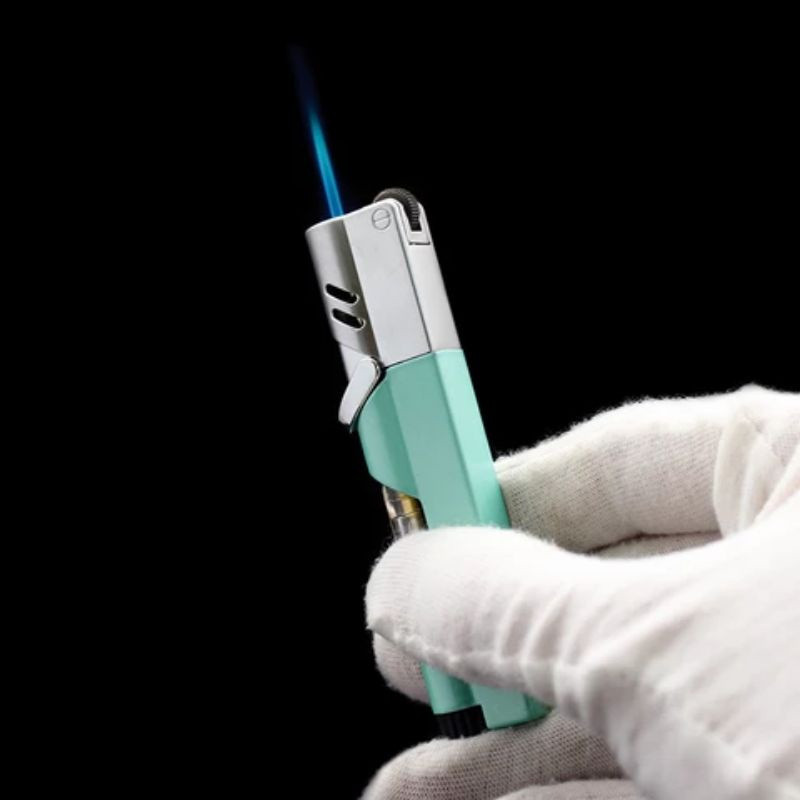 Korek Api Gas XF 1802 Torch Jet Flame Tahan Angin Zinc Alloy Refill Butane Slim Portable Lighter