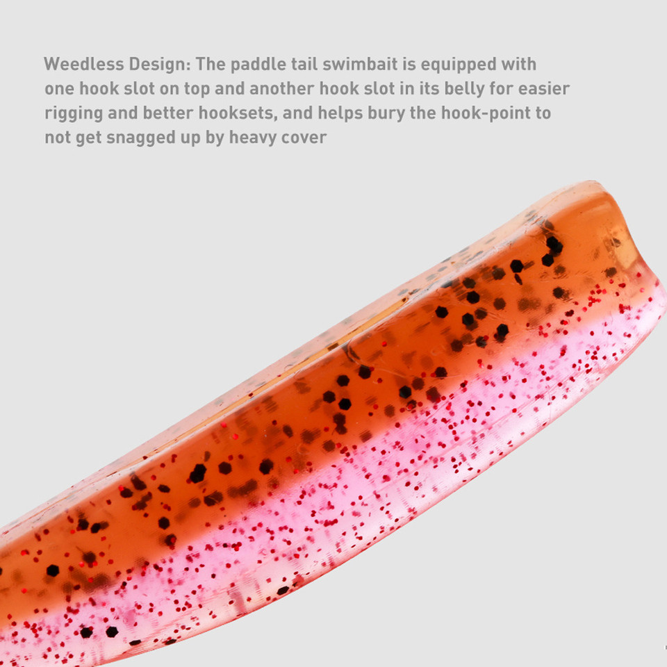 JOHNCOO 6pcs TPR Soft Bait Paddle Tail Swimbait 70mm 2.3g Jigging Lure Artificial Baits Wobblers Pik