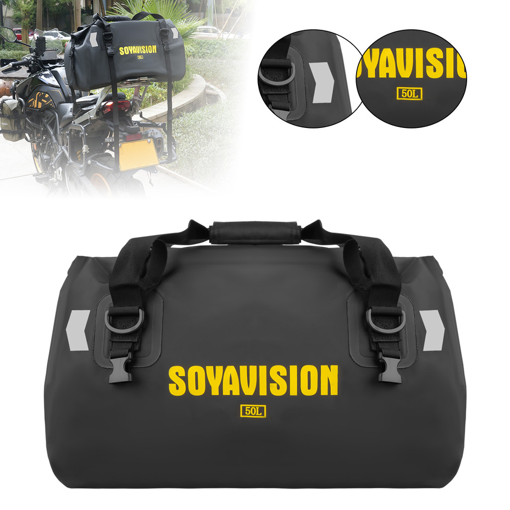 SOYAVISION LOGO 20L 50L 60L 70L 80L Motorcycle Tail Bag Travel Outdoor Dry Luggag side Bag Motorcycl