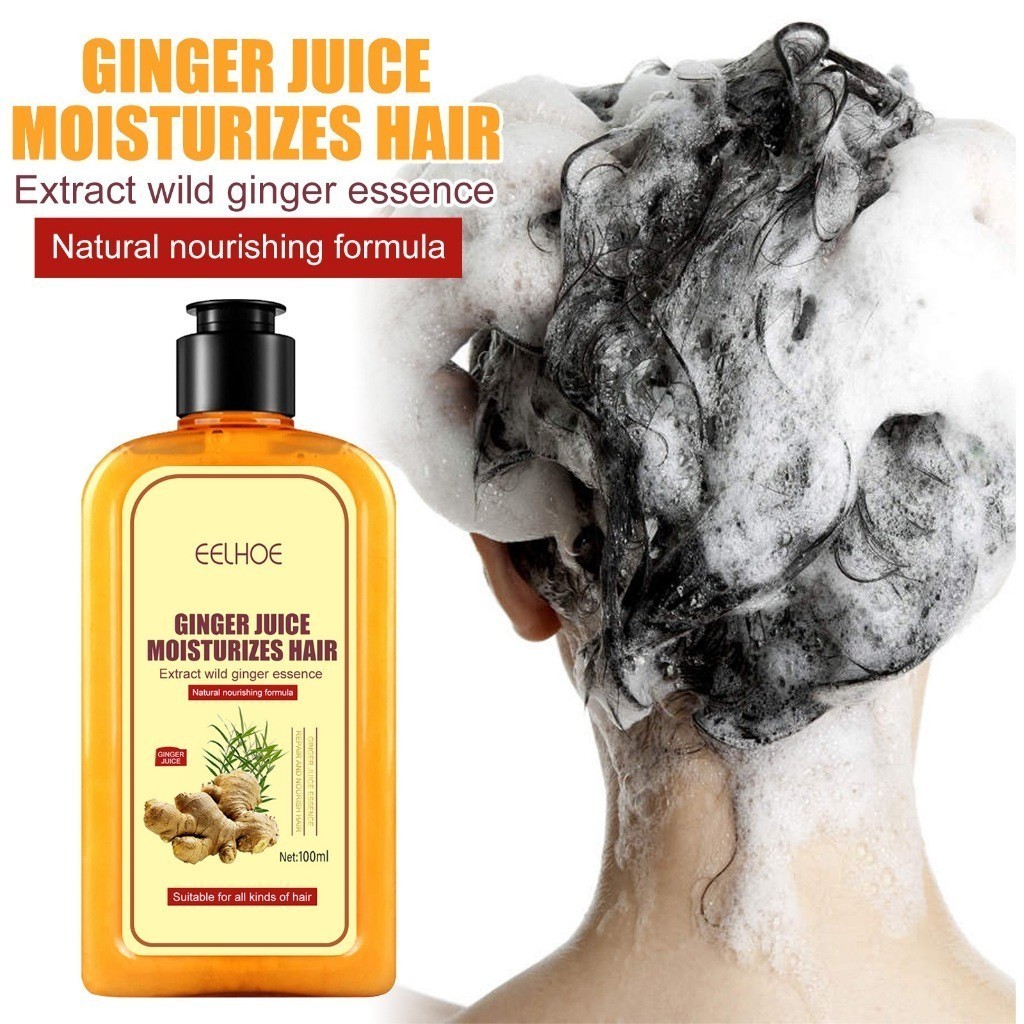 EELHOE Ginger Oil Penumbuh Rambut 100ml Ginger Oil Germinal Ginger Shampoo Shampoo Penumbuh Rambut C